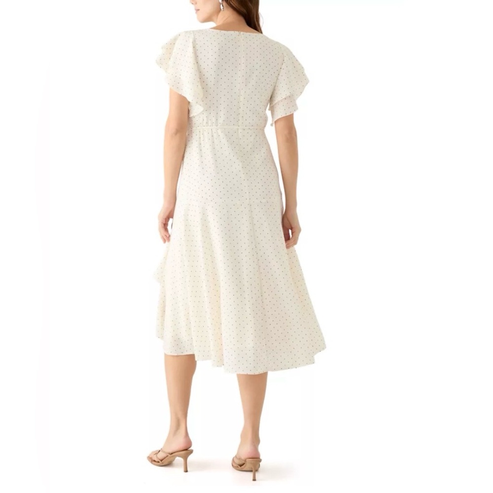 Maison Tara Cream Polka Dot Midi Dress